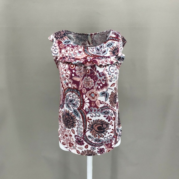 Ann Taylor Tops - Ann Taylor Loft Floral Print Cap Sleeve Top Sz S